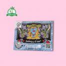 Jealousy Z XL auto Seeds in plastic holder on a blue paper with sweet seeds elephant logo and pink background and green Grow Island logo in the left corner
