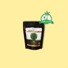 Mykoriza Premium from Organics Nutrients with yellow background and green grow Island logo in the right upper corner