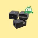 tree After Grow Solinder Grinder black paperbox with yellow background and green Grow Island logo in the right upper corner