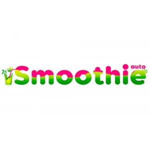 Smoothie Auto logo with pink-green text