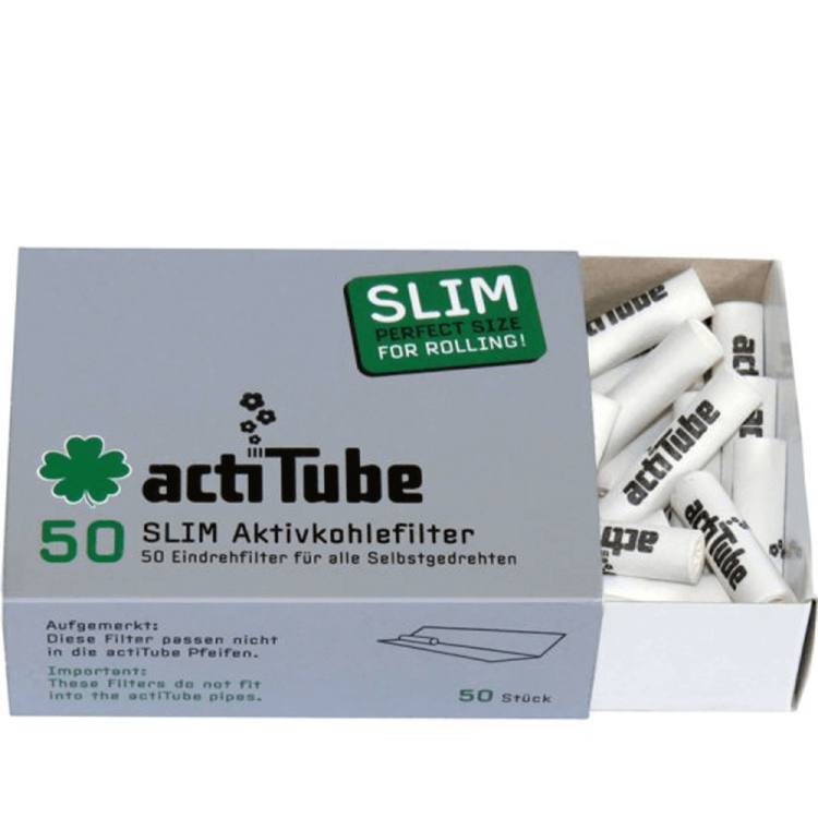 actiTube slim Aktivkohle Filter Packung 50stk
