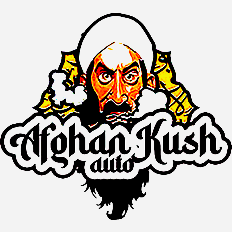 Original Afghan Kushlogo with a sultan in the background