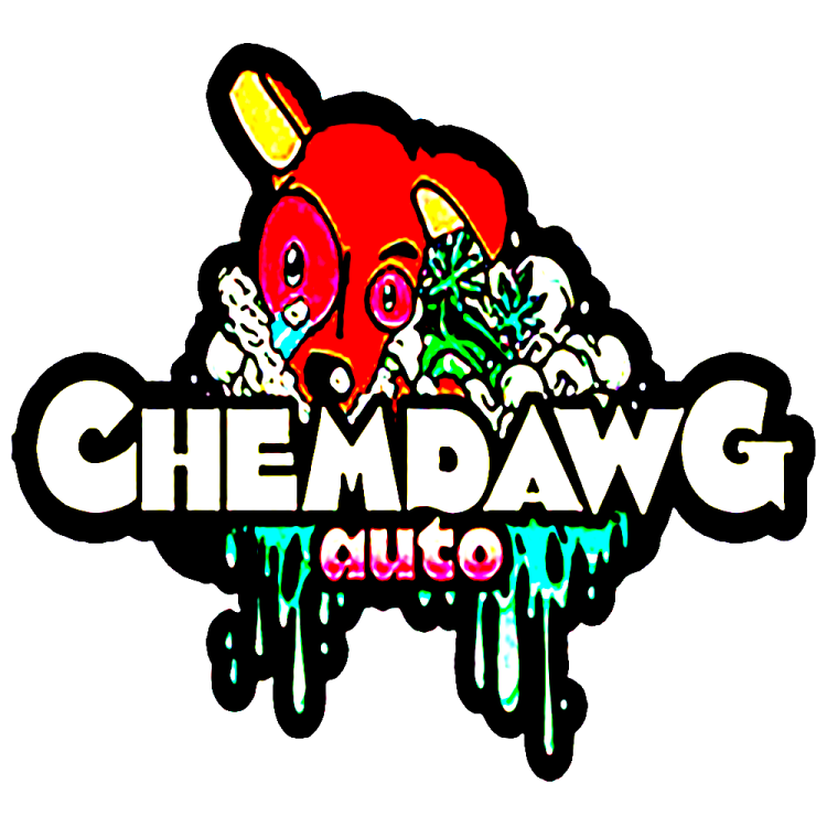 Original Chemdawg logo witha red dogface