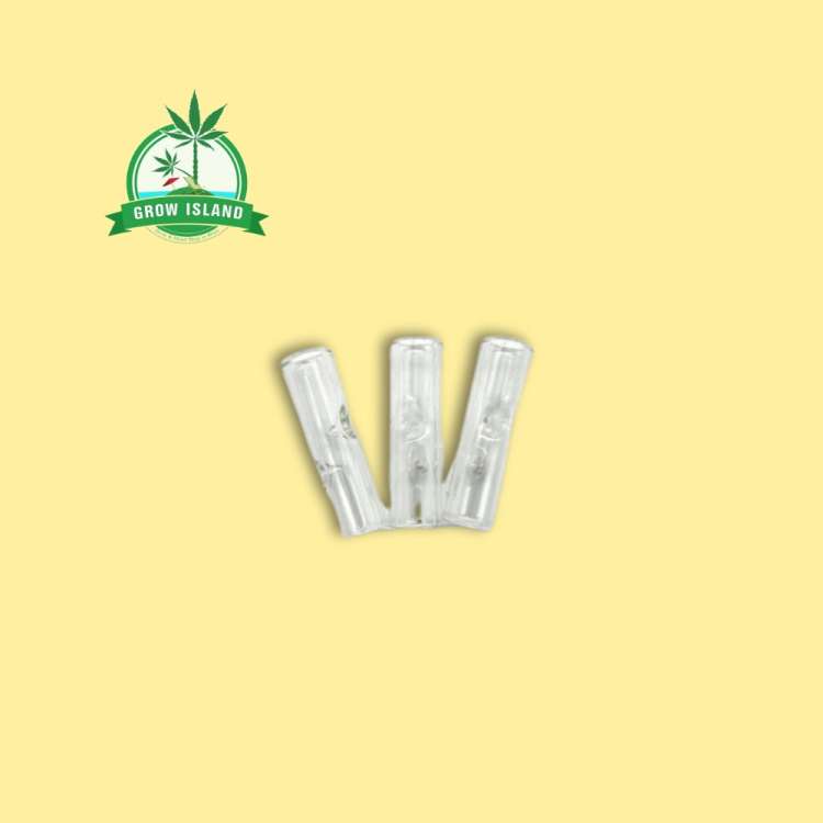 3 pieces glass filter from Jilter filter with yellow background and green Grow island logo in the left upper corner