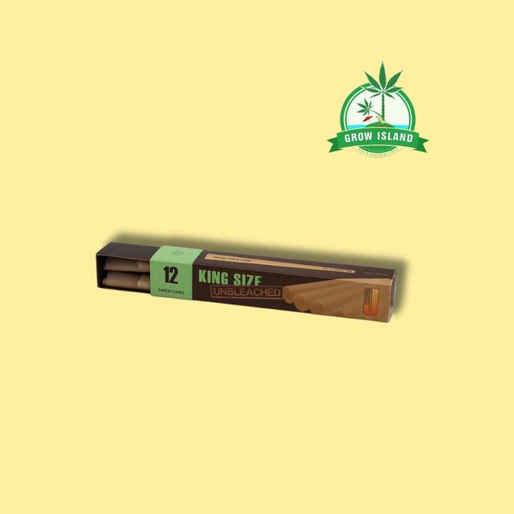 JWARE Conical Sleeves King Size 12 pieces in brown paper box with yellow background and green Grow island logo in the right upper corner