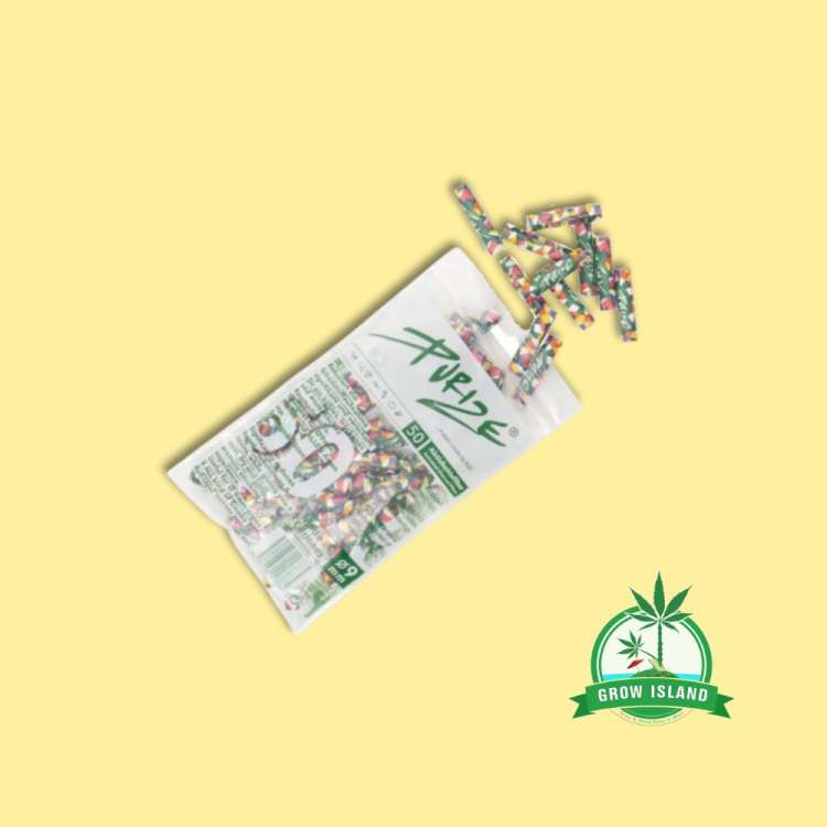 Purize Regular Size filter with yellow background and green Grow Island logo in the right lower corner