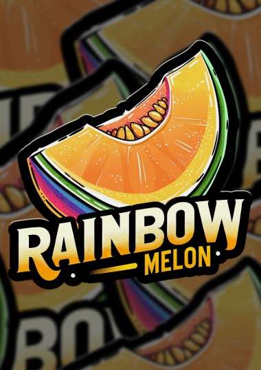 Rainbow Melon logo with a yellow melon slice