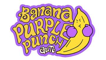 Banana Purple Punch Auto logo with one yellow banana and purple background