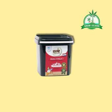 Bio Tabs Bactrex 1000g in black box with yellow background and green Grow island logo in the right upper corner