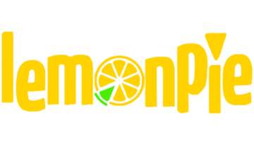 Lemon Pie logo with yellow letters and one lemon instead of letter o