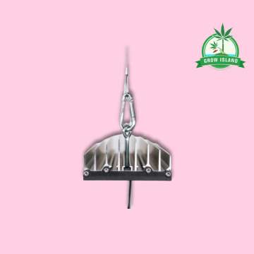 SANlight Stixx 50 LED modul 50W with pink background and green Grow Island logo in the right upper corner